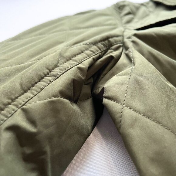 NWT REBECCA MINKOFF OLIVE GREEN QUILTED BELTED TRENCH COAT RM-551 - L - Picture 8 of 13